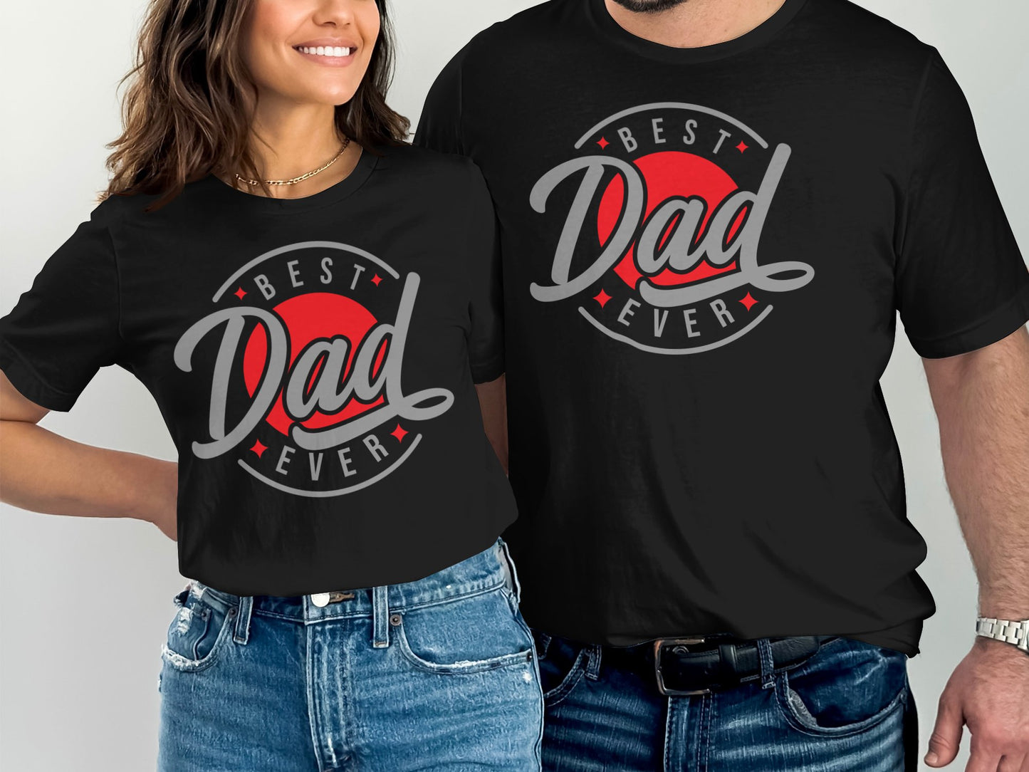 Best Dad Ever Red Circle Graphic T-shirt product type