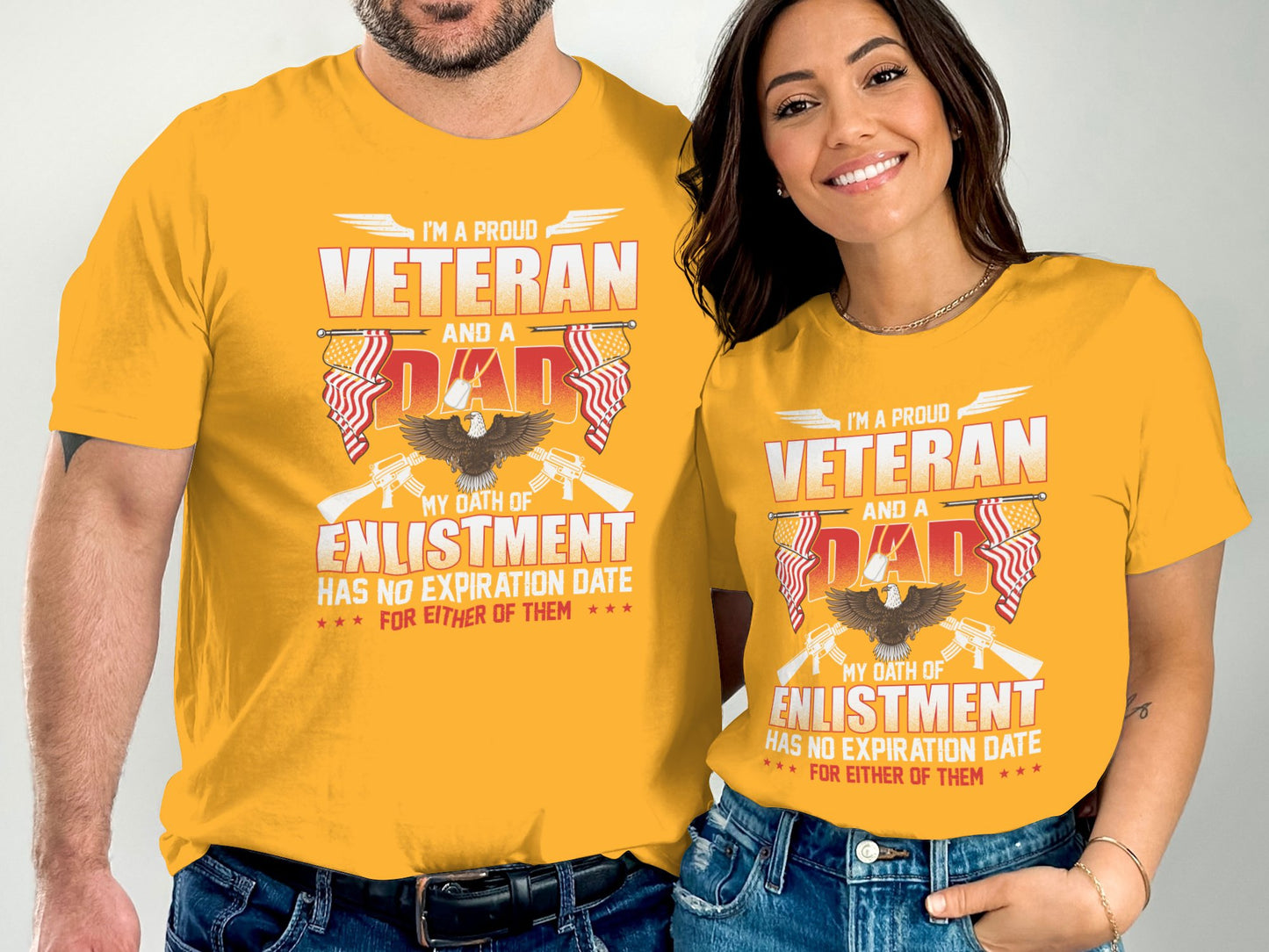 Proud Veteran and Dad Enlistment Date T-Shirt product
