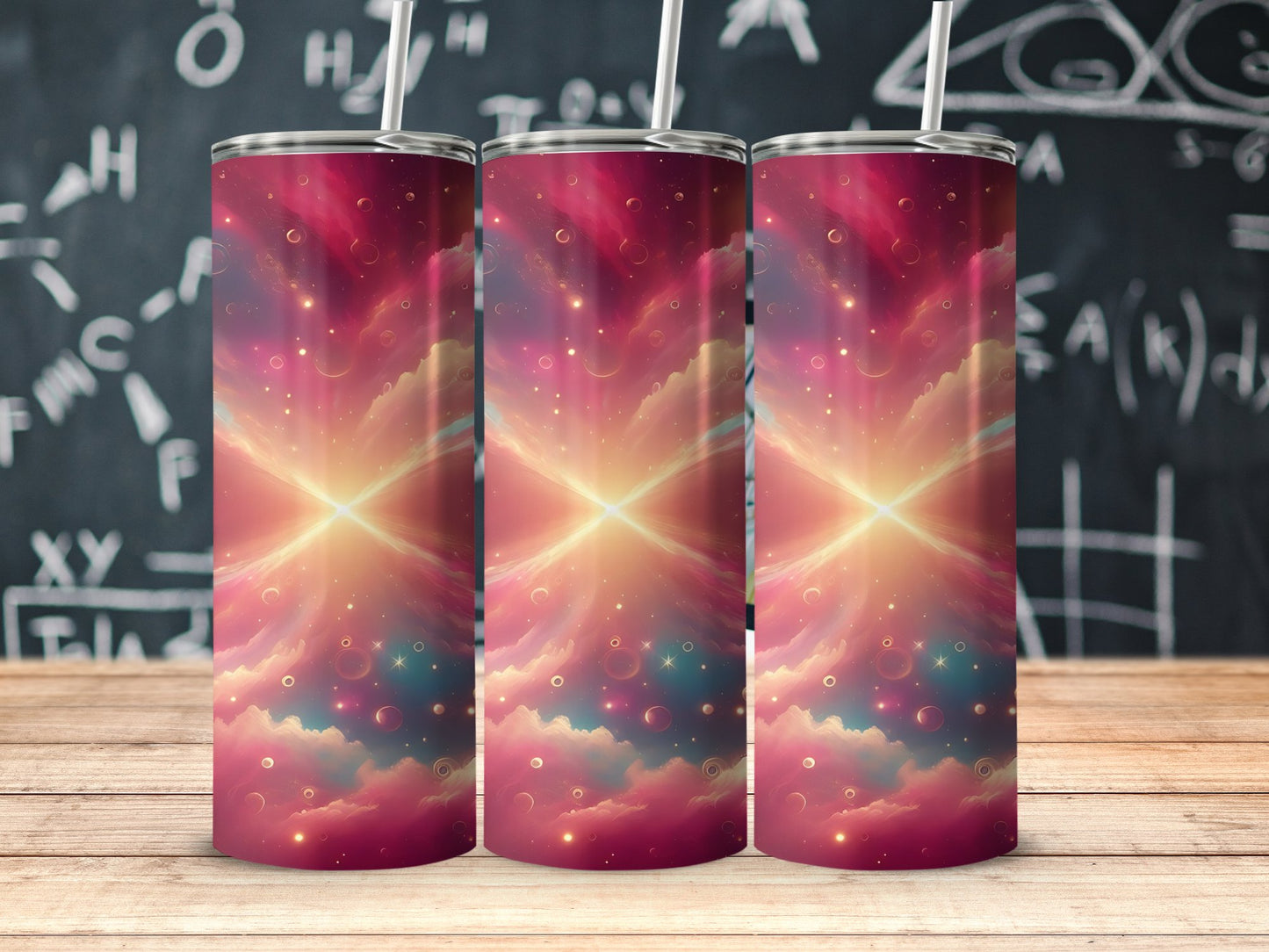 Bright Luminescent Cross Pink Clouds Tumbler product