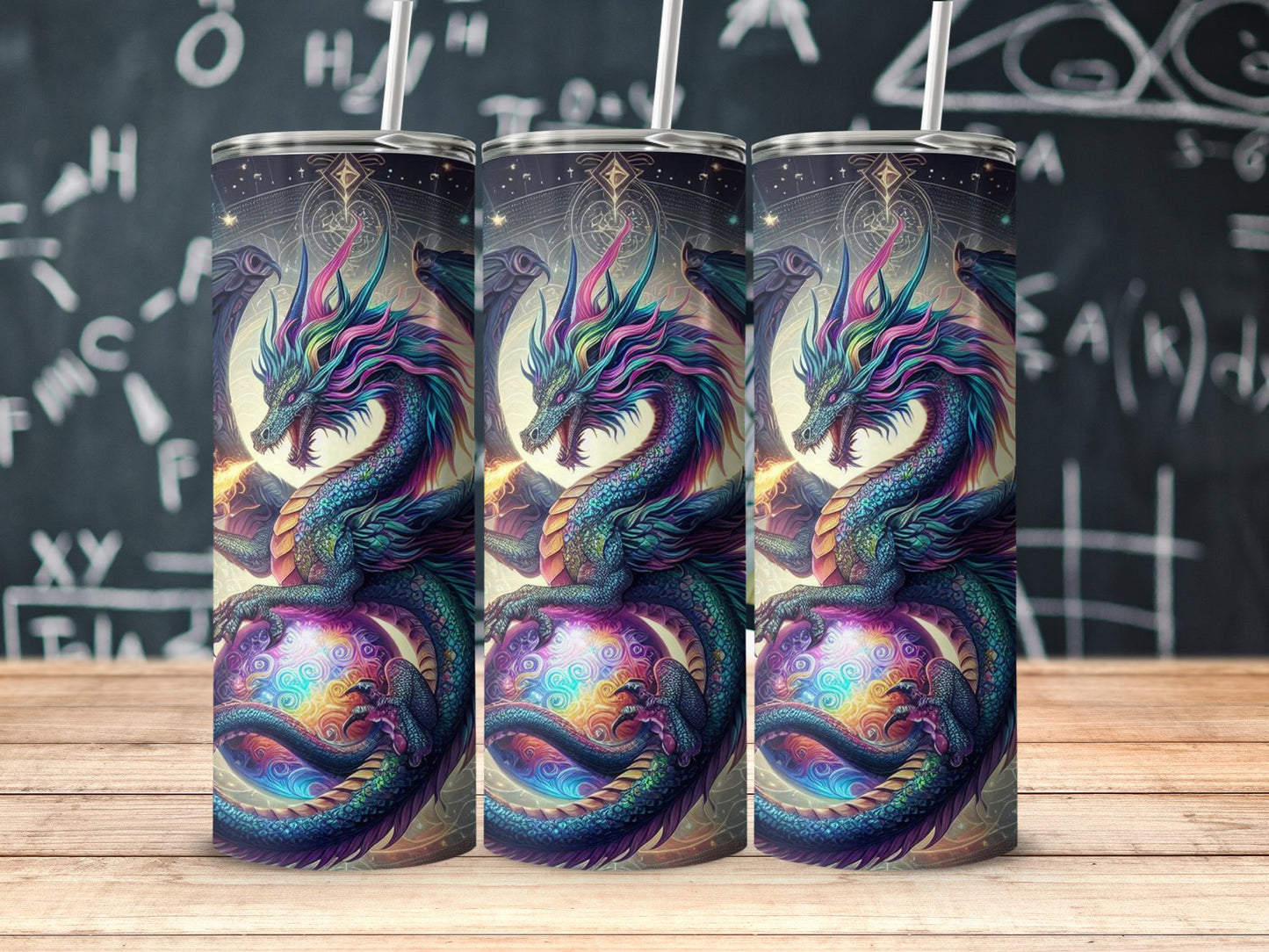 Fantasy Dragon Art on Tumbler Thermal Drinkware product type