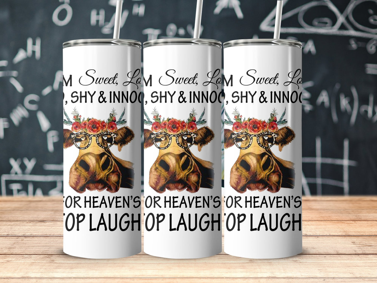 Sweet Innocent Funny Cow Tumbler for Heaven's Sake product type