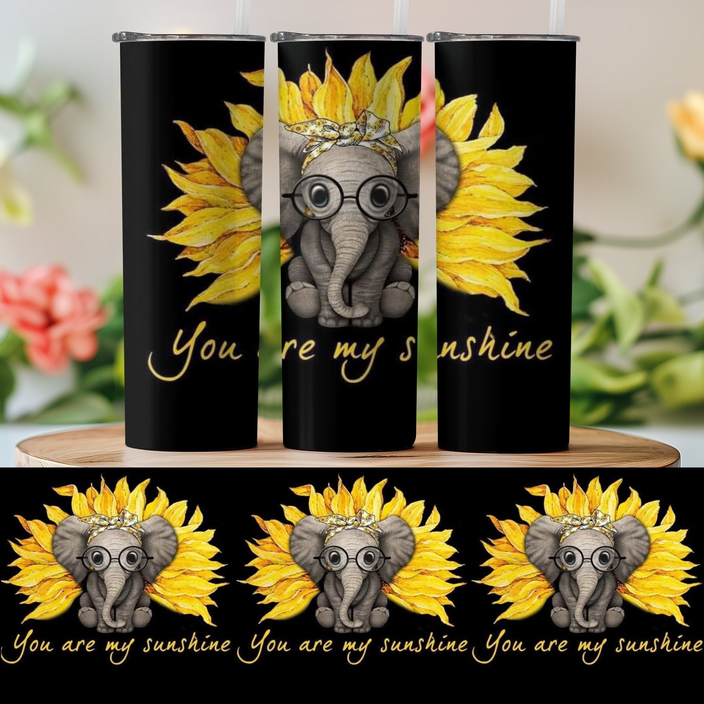 Cute Elephant with Sunflower You are My Sunshine product type