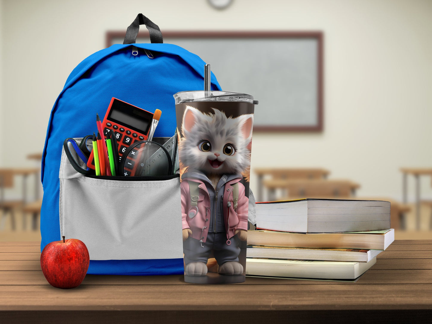 Adorable Cat Themed Tumbler Perfect School Product