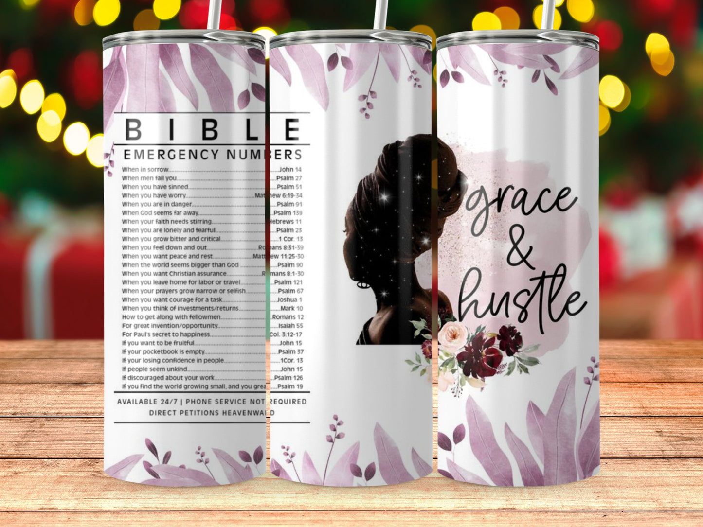 Bible Emergency Numbers Grace Hustle Tumbler product