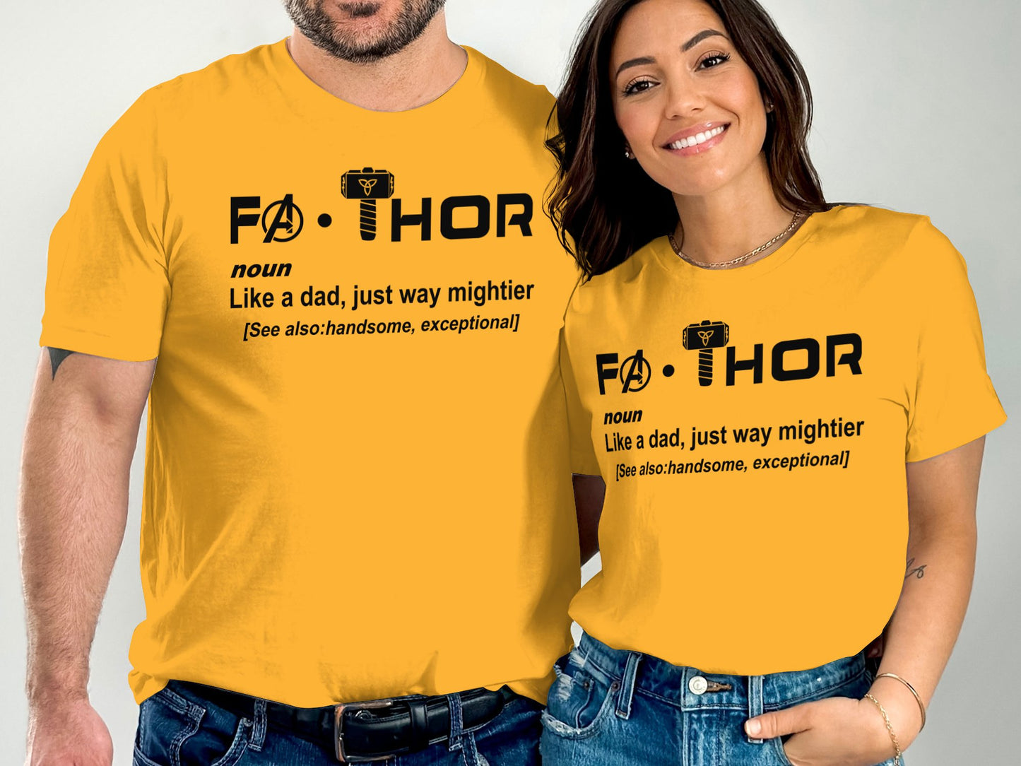 Funny Matching Fa-Thor T Shirts for Dads Couples product