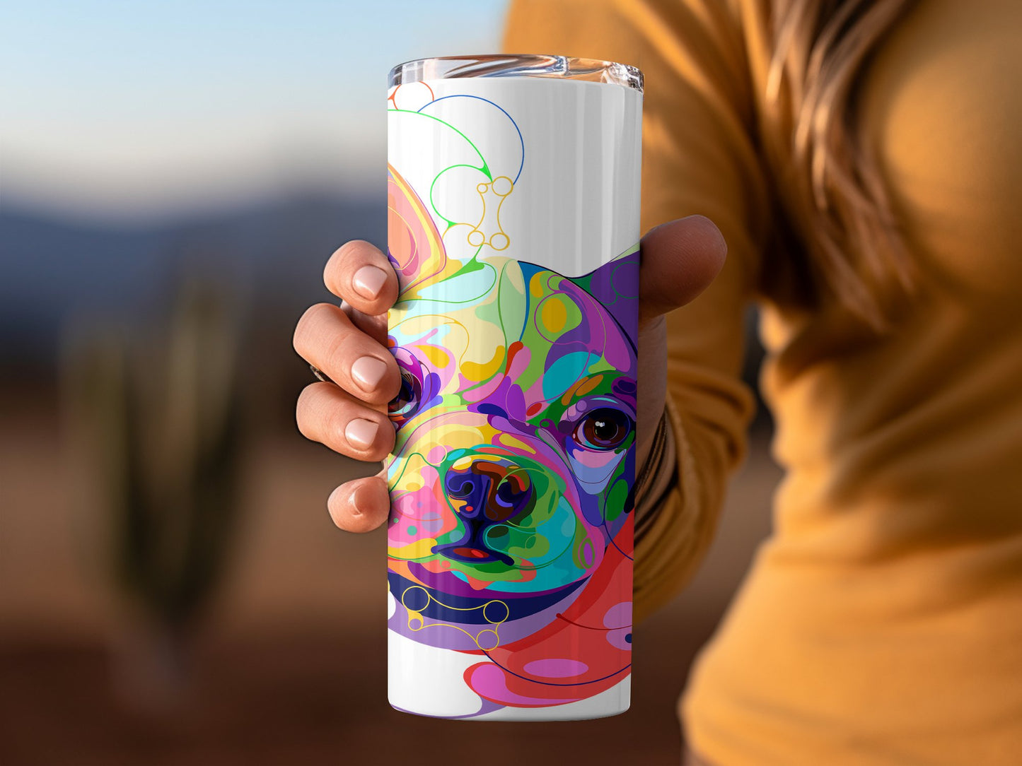 Colorful Abstract Dog Art Insulated Tumbler product type