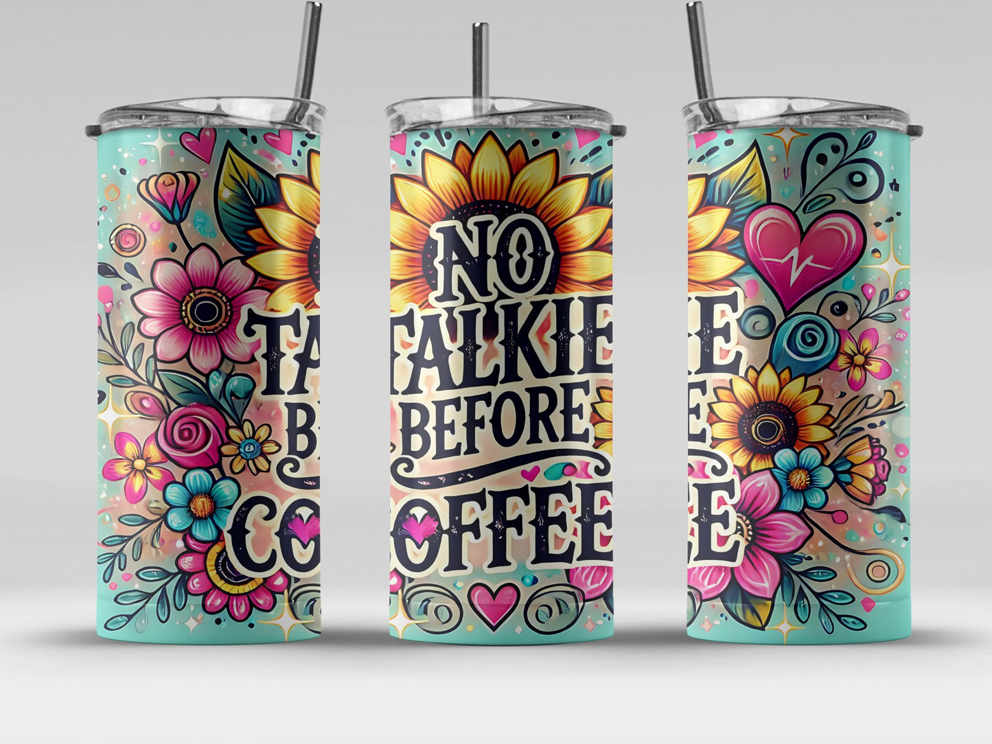 No Talkie Before Coffee Tumbler product