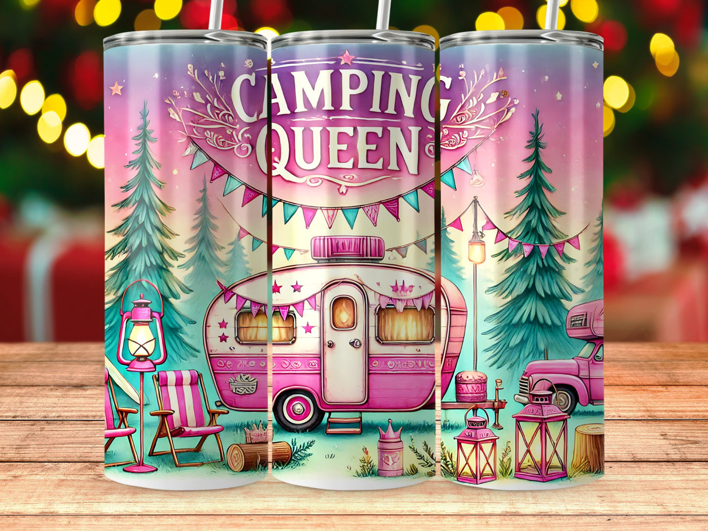Camping Queen Vintage Camper Design Tumbler product type