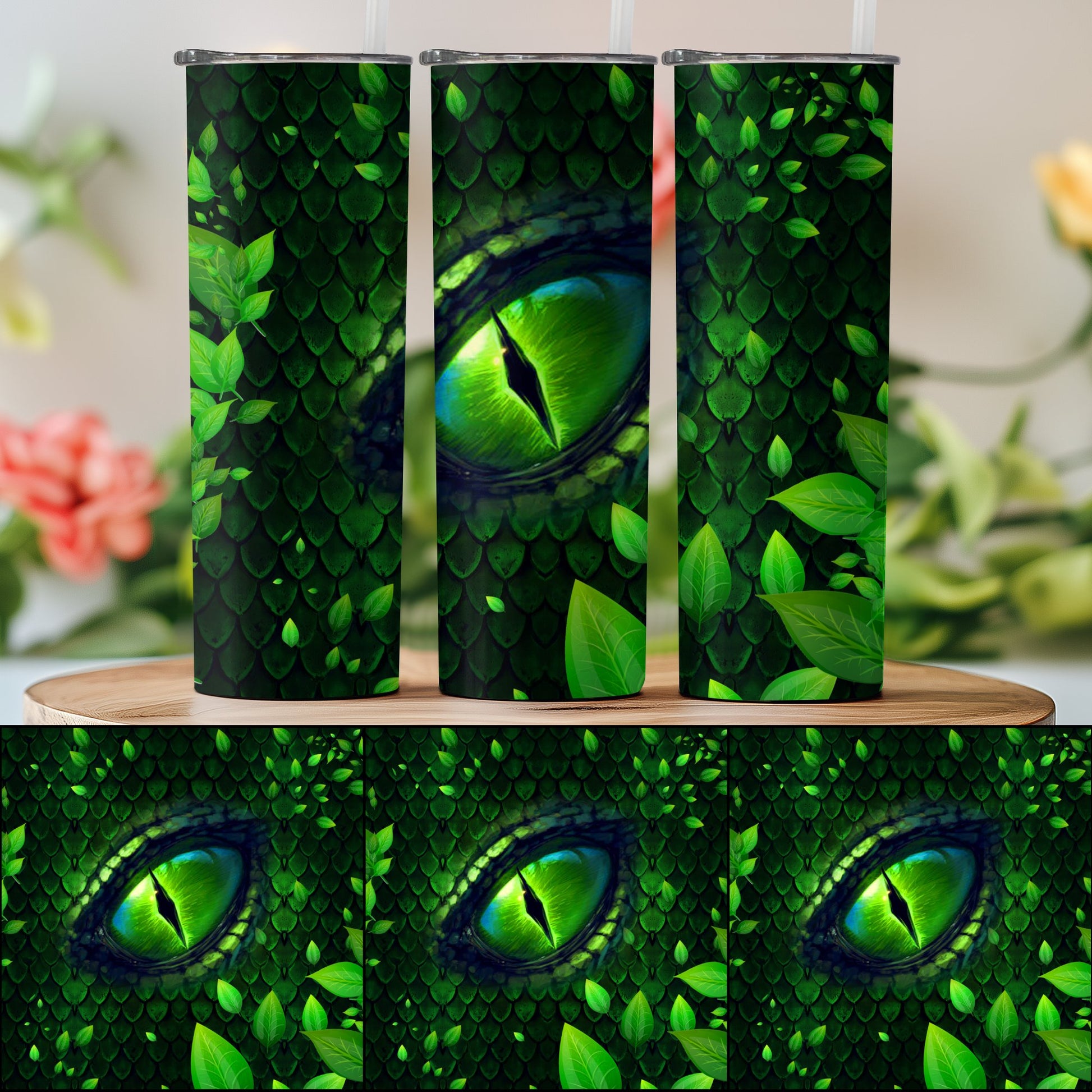 Enchanting Green Dragon Eye Scales Tumbler product