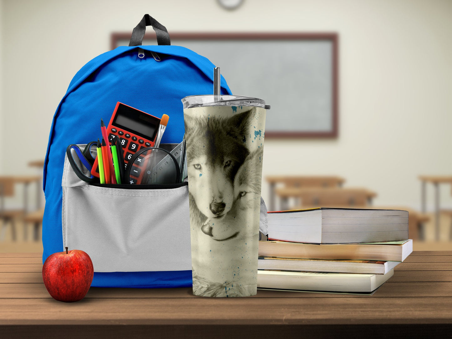 Wolf Print Insulated Travel Drinkware Cup product type