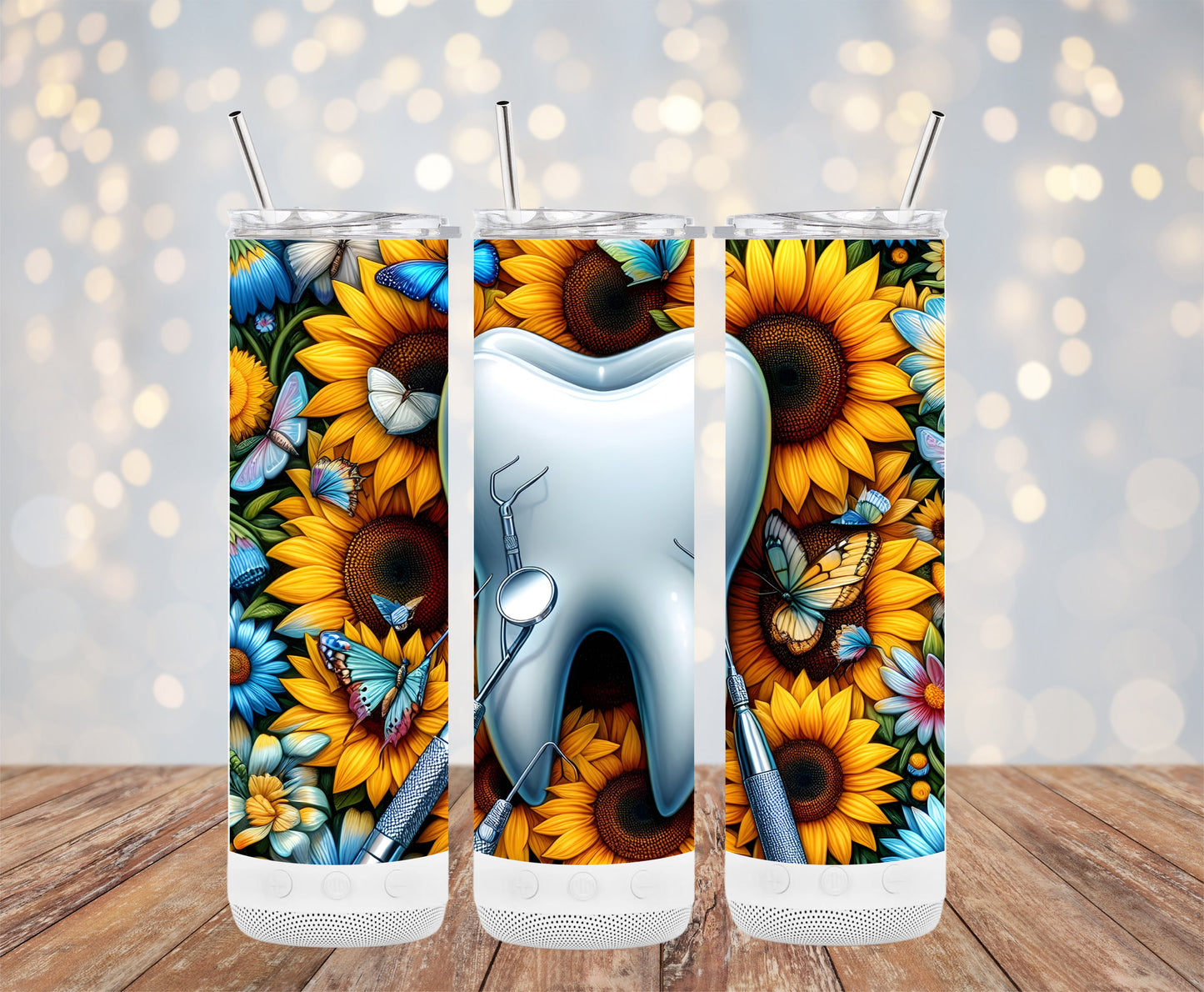 Sunflower Dental Theme 20oz Tumbler with Straw Product