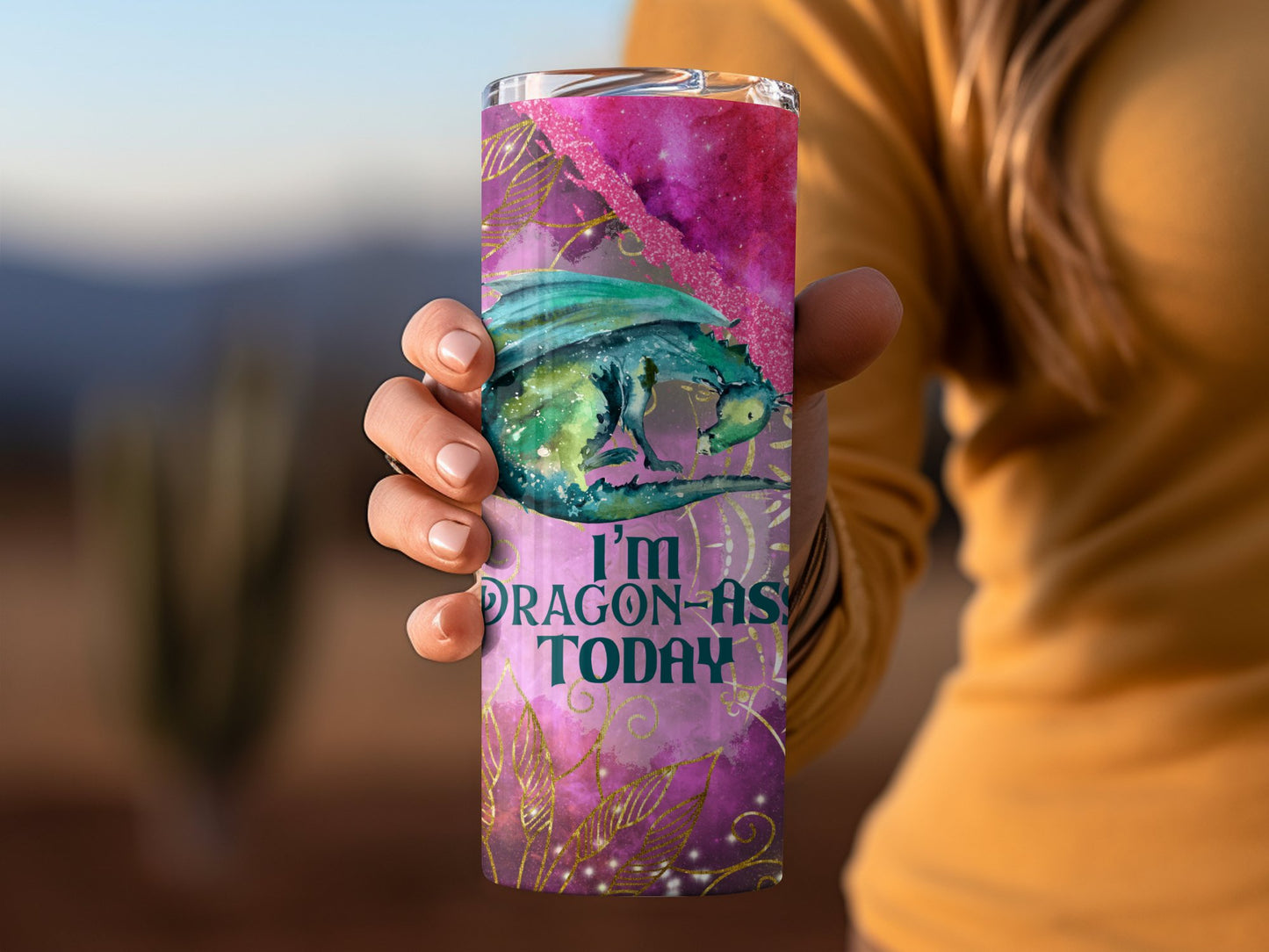 Abstract Colorful Dragon Design Travel Mug product type