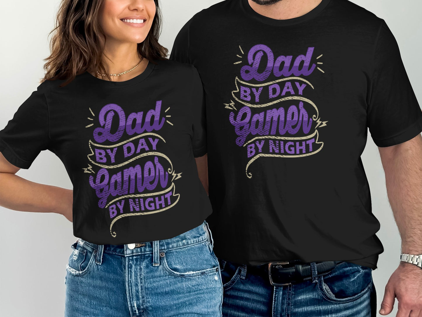 Dad By Day Gamer By Night Graphic T-Shirt product type