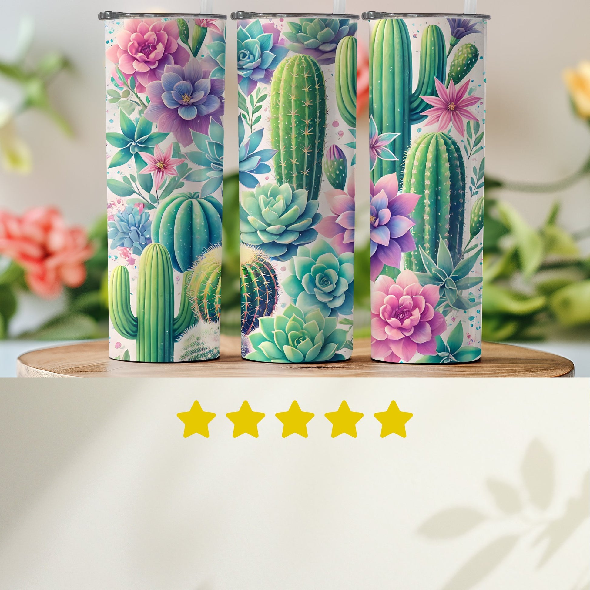 Gorgeous Cactus and Succulent Pattern Tumbler product type