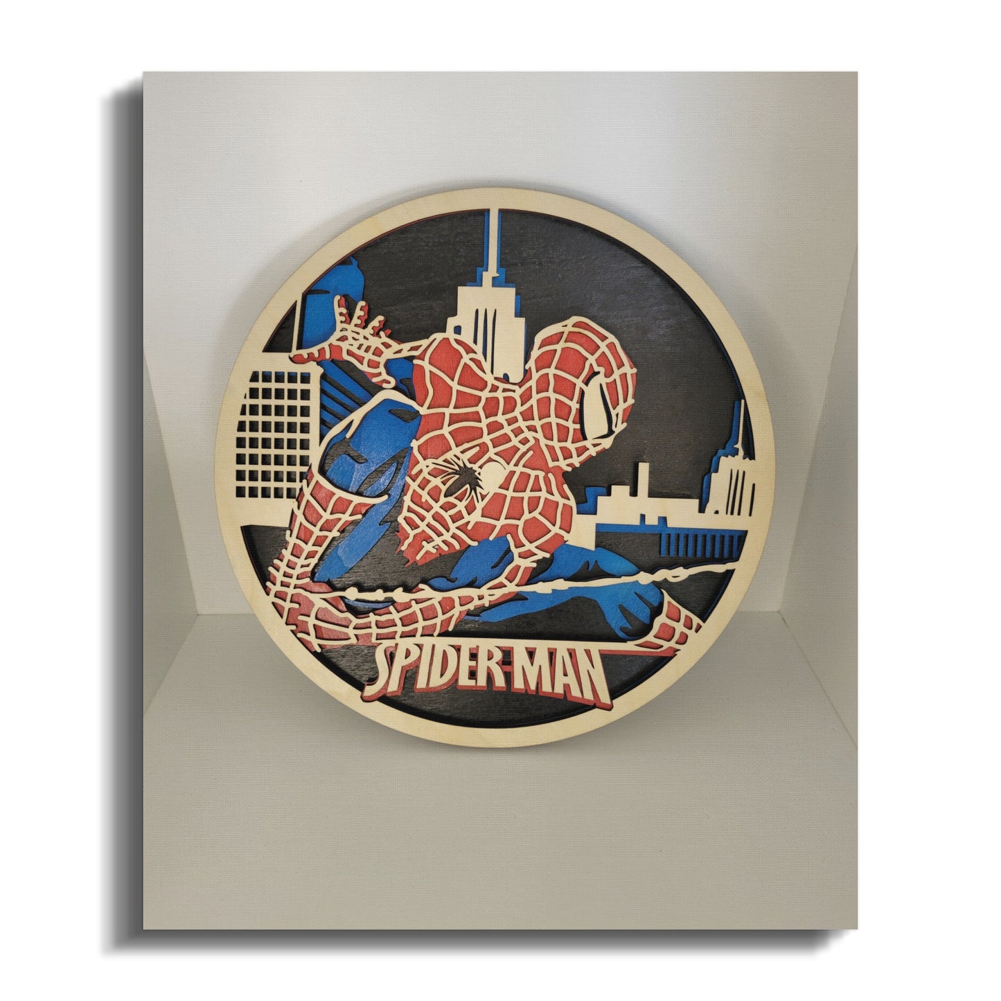 Spider-Man Wall Art with New York Skyline Design