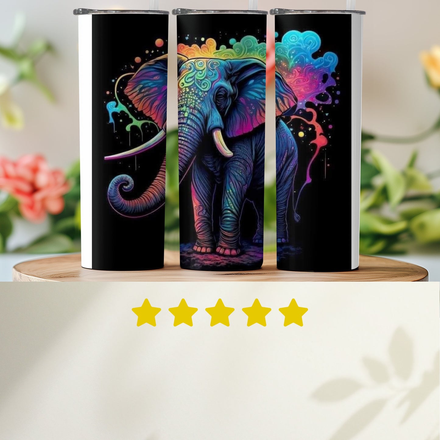 Colorful Elephant Design Tall Drinkware product