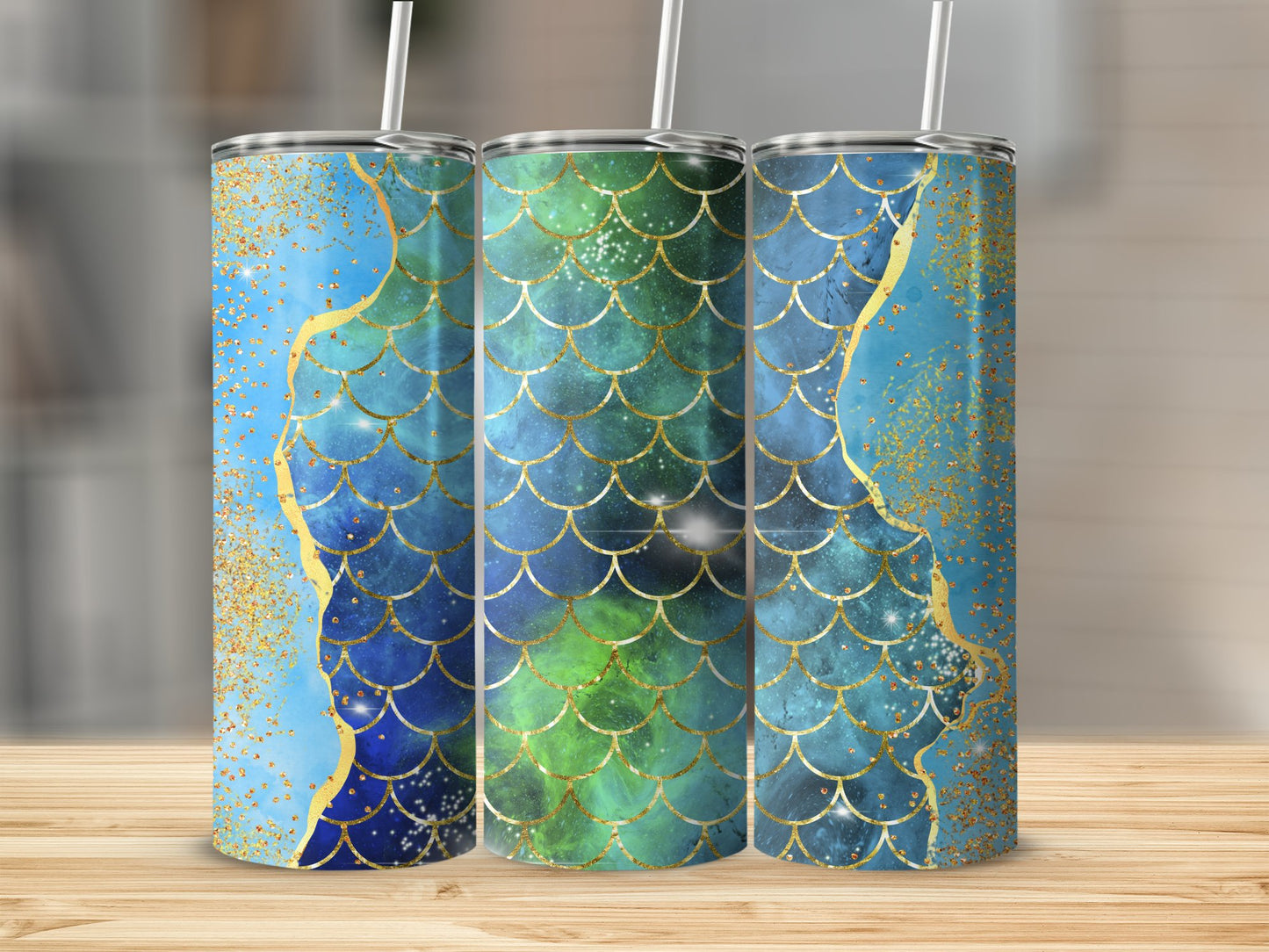 Glittering Mermaid Scales Pattern Tumbler product type