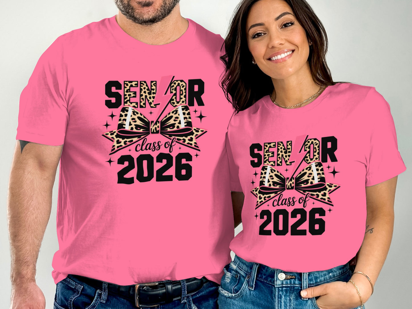 Senior Class of 2026 Leopard Print Bow Graphic Shirt product