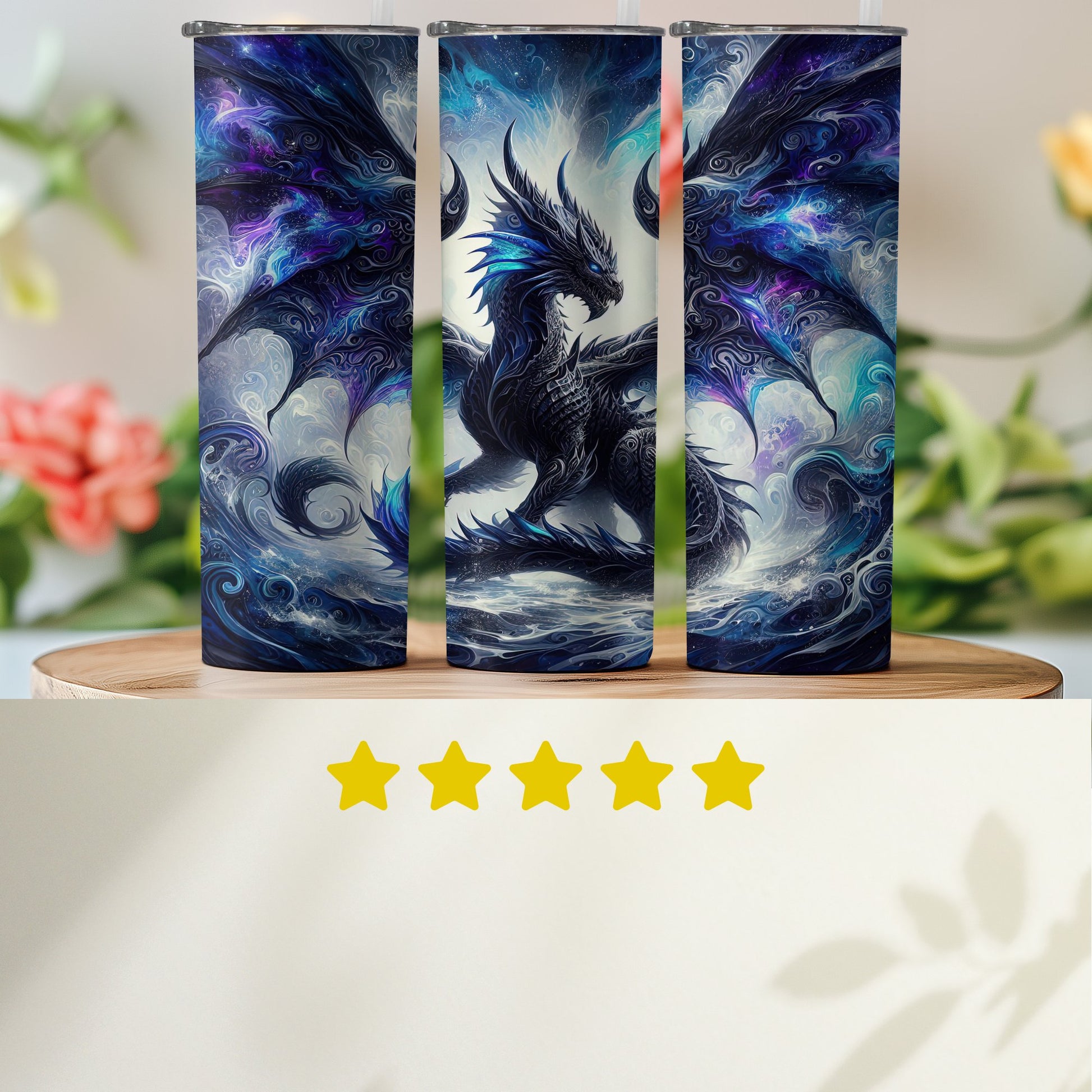 Majestic Blue Dragon Fantasy Art Tumbler product