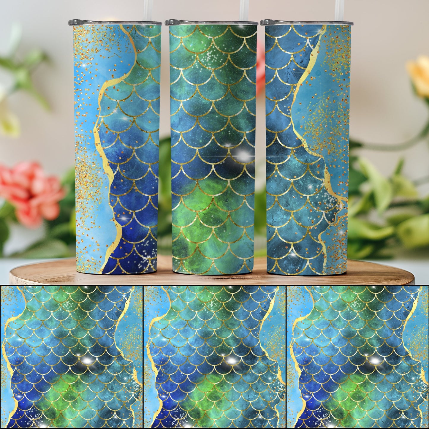 Colorful Mermaid Scale Design Tumbler product