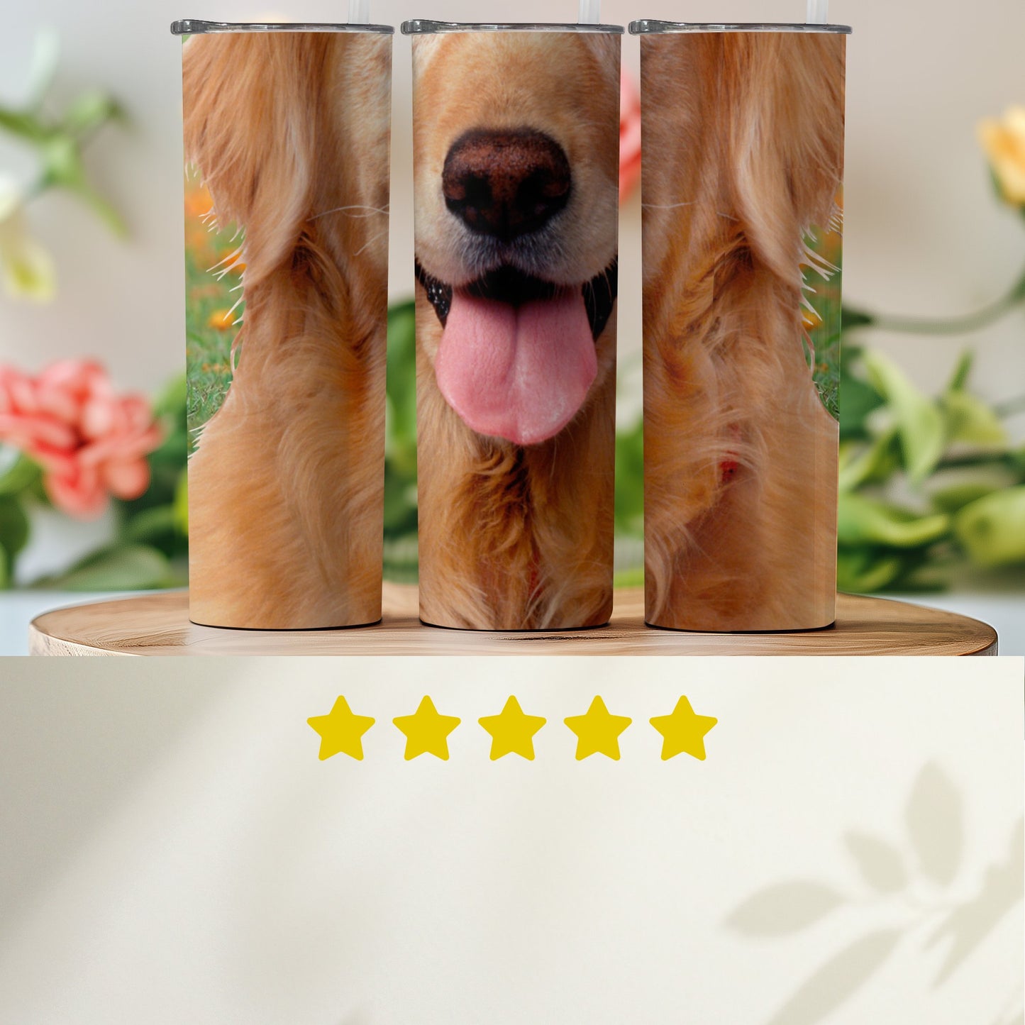 Adorable Dog Face Custom Printed Tumbler product