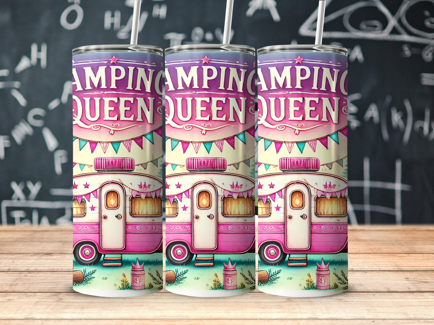 Camping Queen Vintage Travel Trailer Tumbler product type