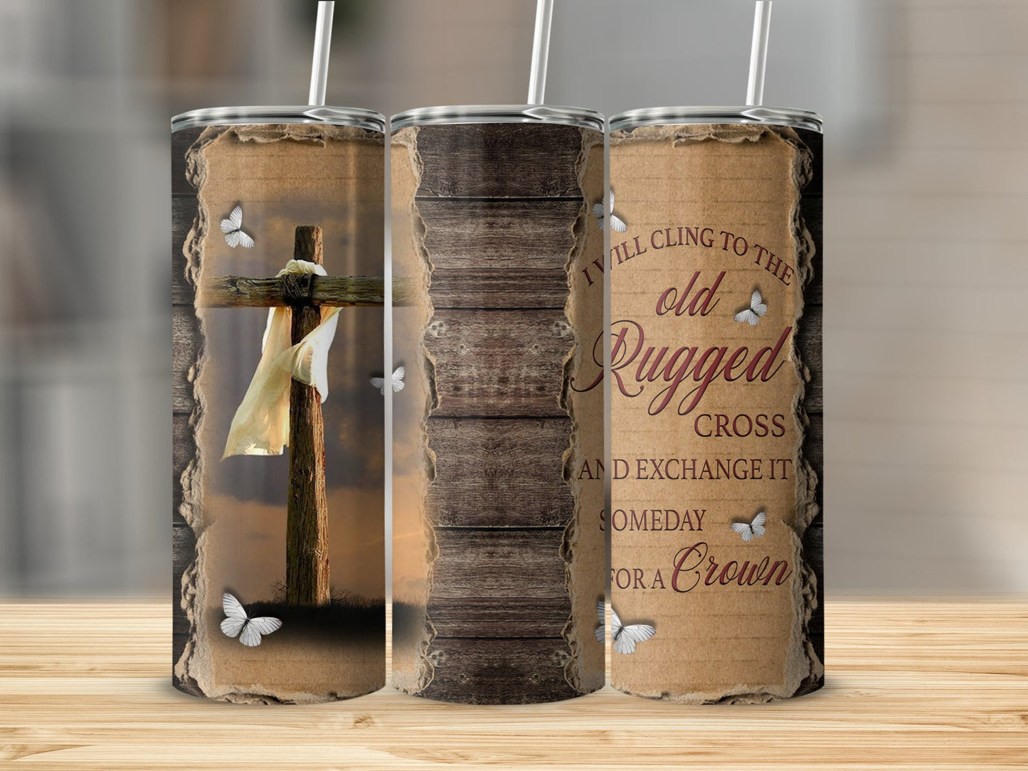 Inspirational Cross and Crown Tumbler Product