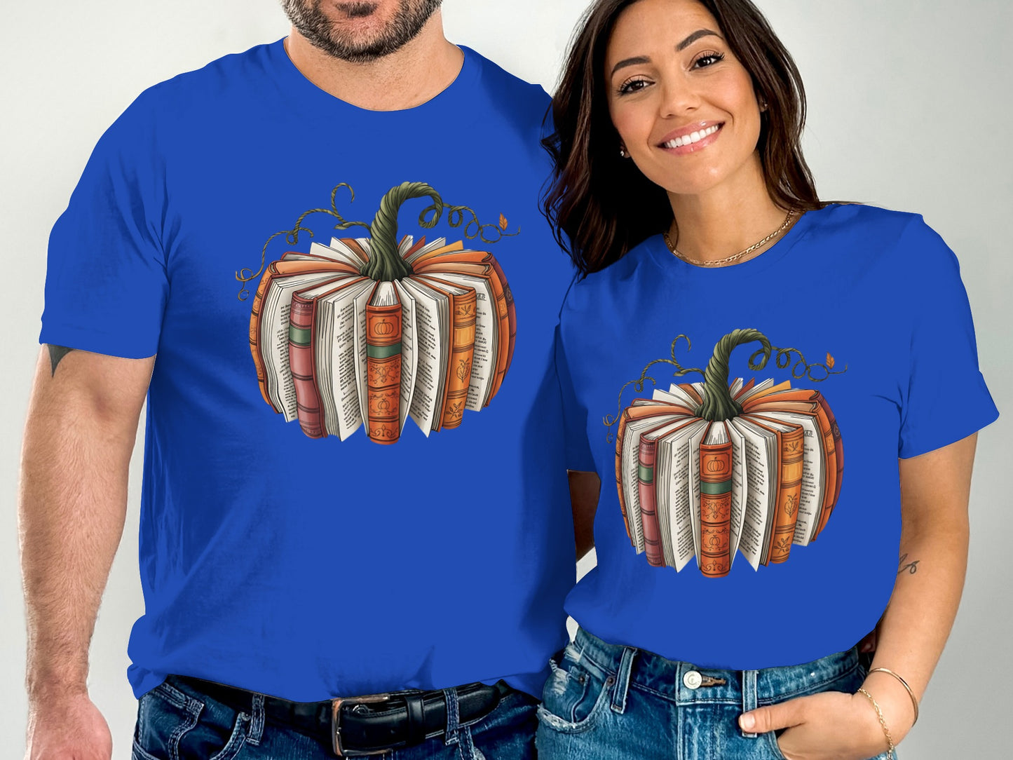 Pumpkin Shaped Book Stack Illustration T-Shirt product