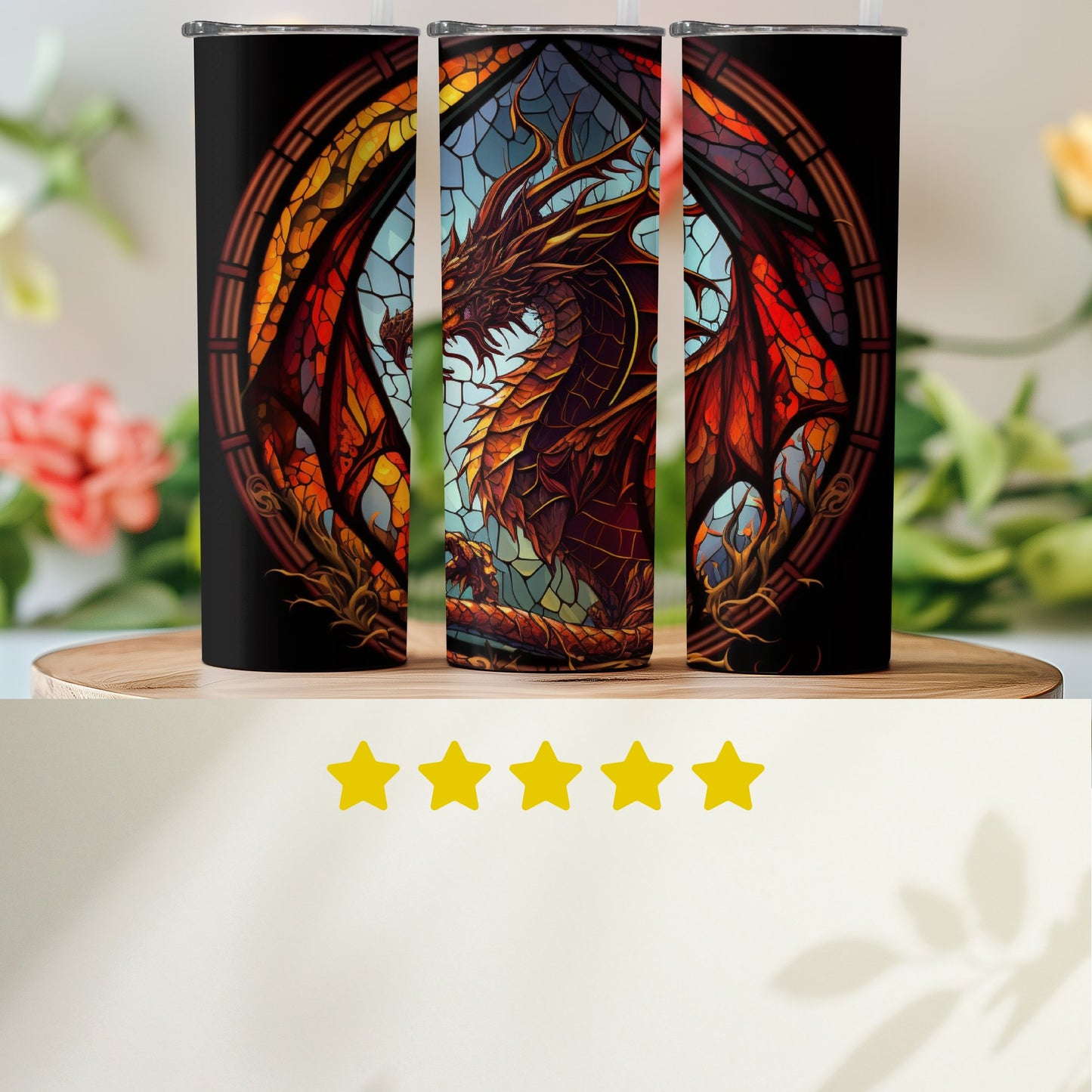 Majestic Dragon Artwork Travel Tumbler Unique Drinkware Product