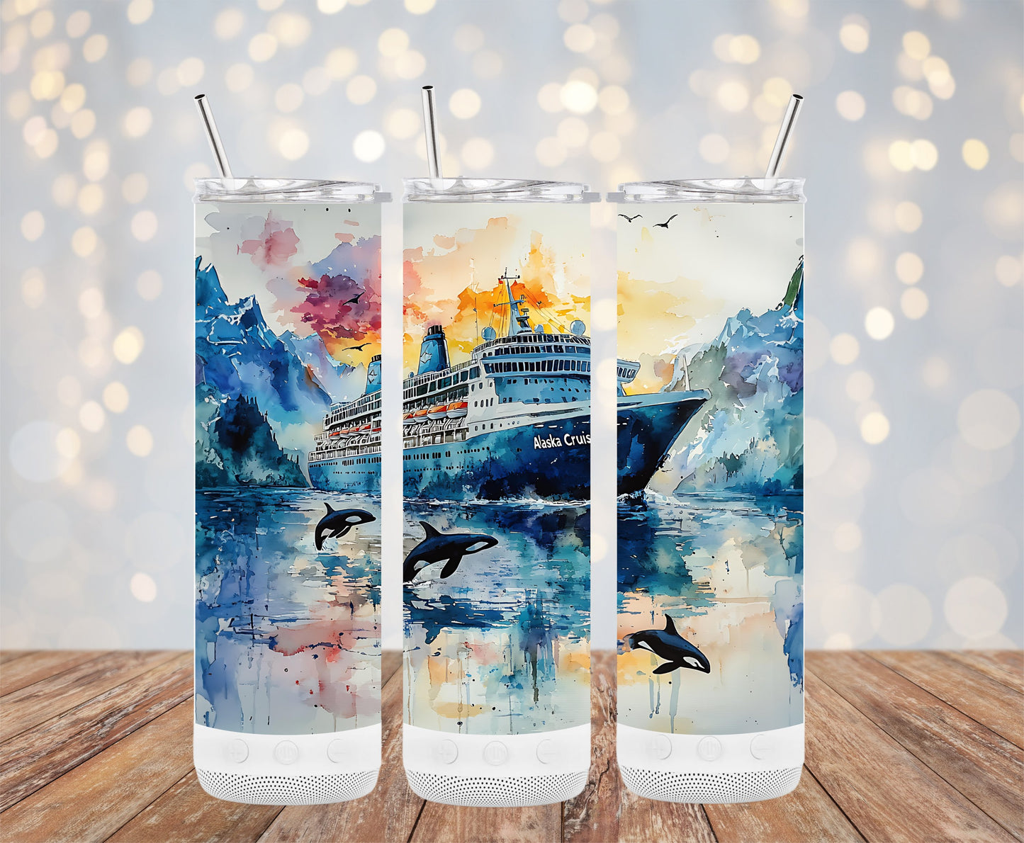 Alaska Cruise Ship with Orca Tumbler product