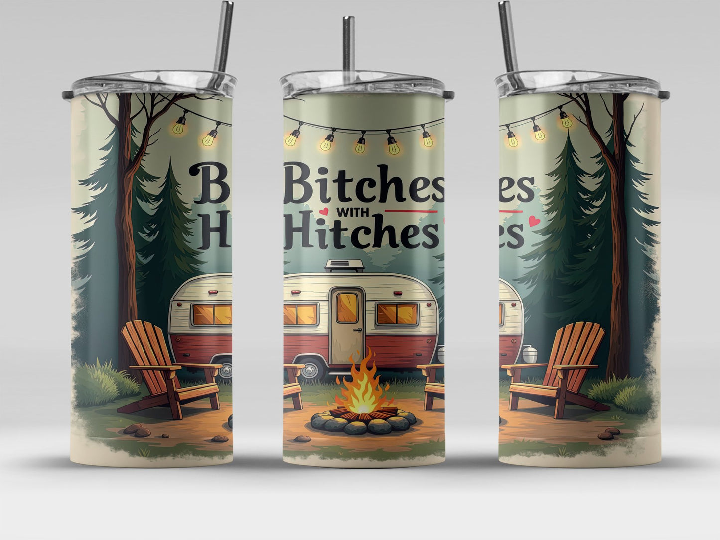 Camper and Campfire Design Travel Tumbler product