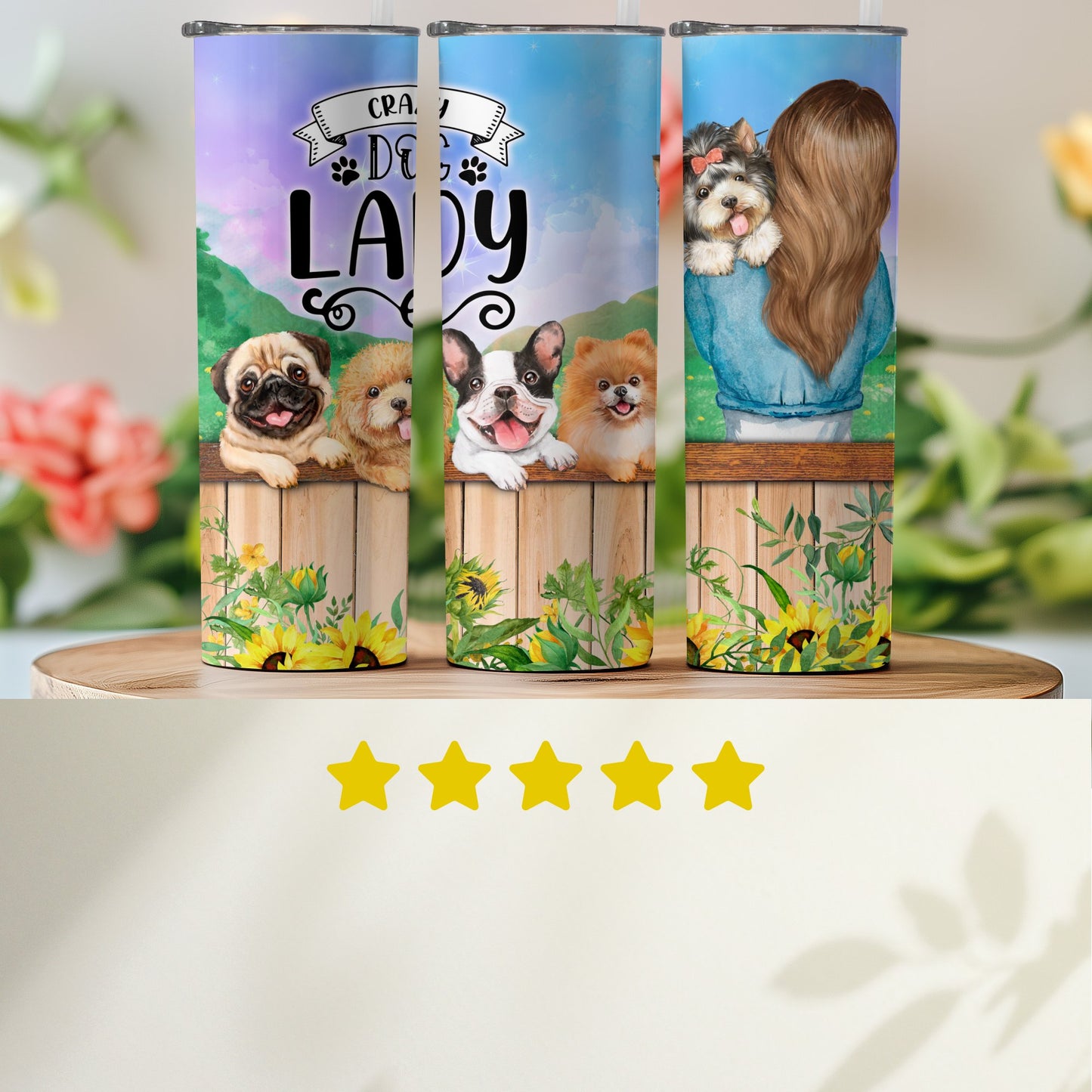 Dog Lover Tumbler With Adorable Cartoon Dog Product