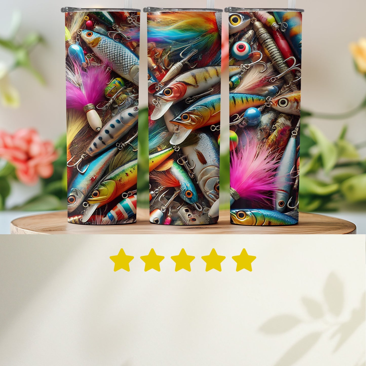 Colorful Fishing Lures Artwork Tumbler product
