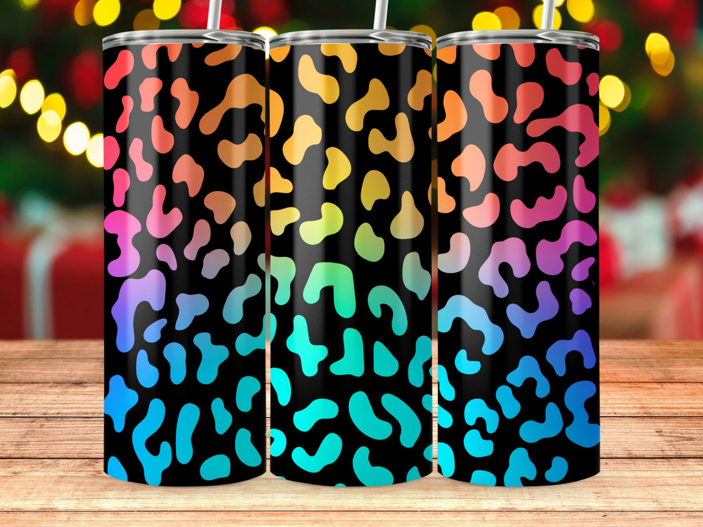 Colorful Leopard Print Tumbler Vibrant Drinkware product