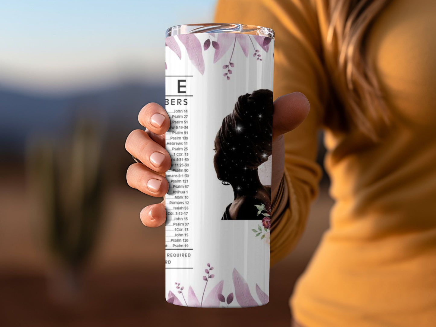 Inspirational Woman Silhouette Floral Design Tumbler product