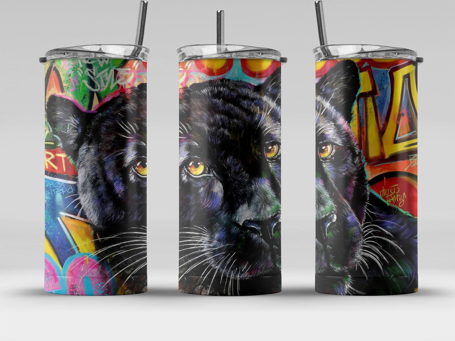 Unique Graffiti Panther Art Insulated Tumbler product