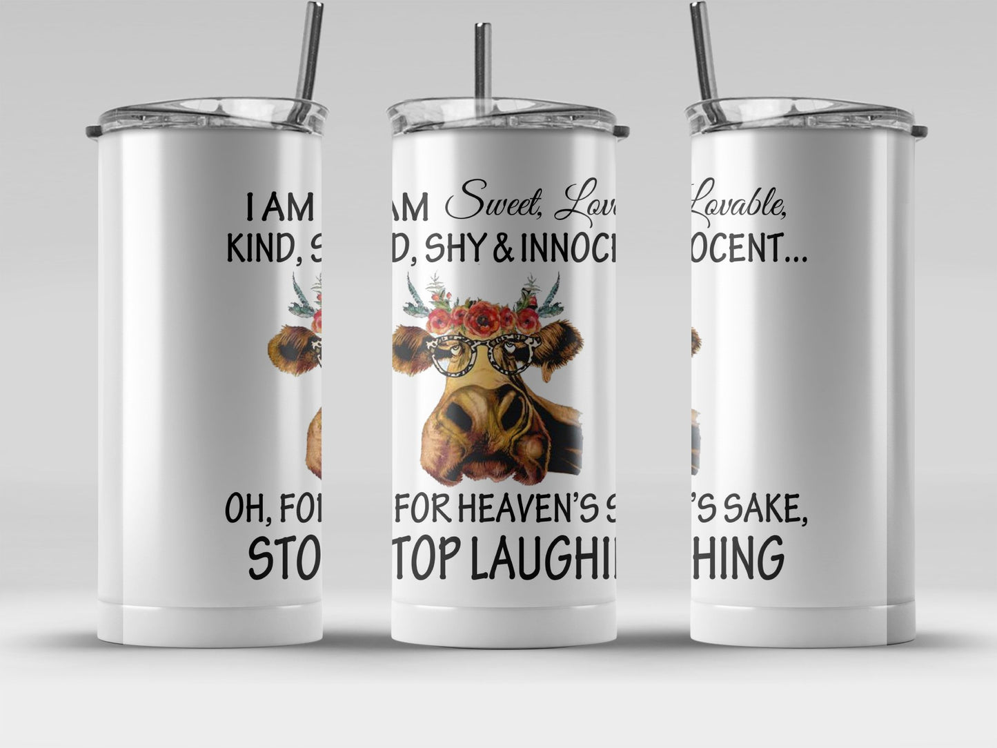 Sweet Lovable Cow Design Stainless Steel Tumbler product
