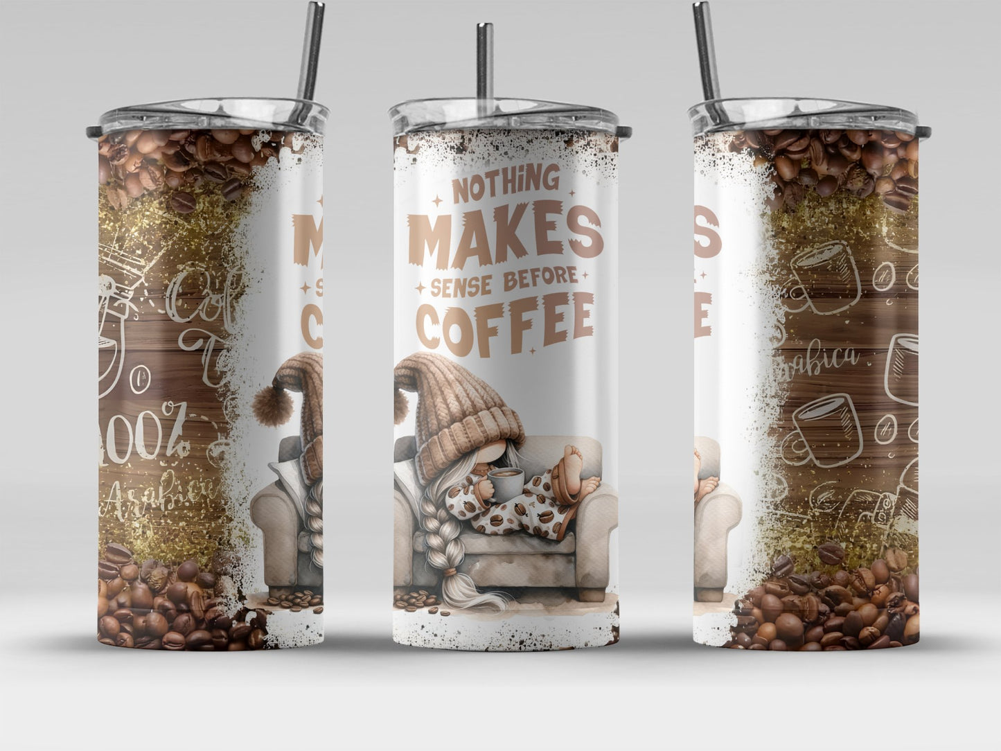 Nothing Makes Sense Before Coffee Graphic Tumbler product type