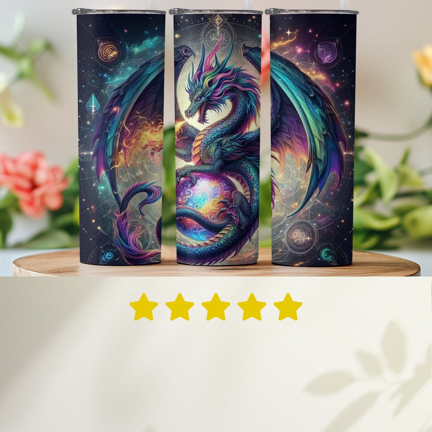 Stunning Galaxy Dragon Design Tumbler product