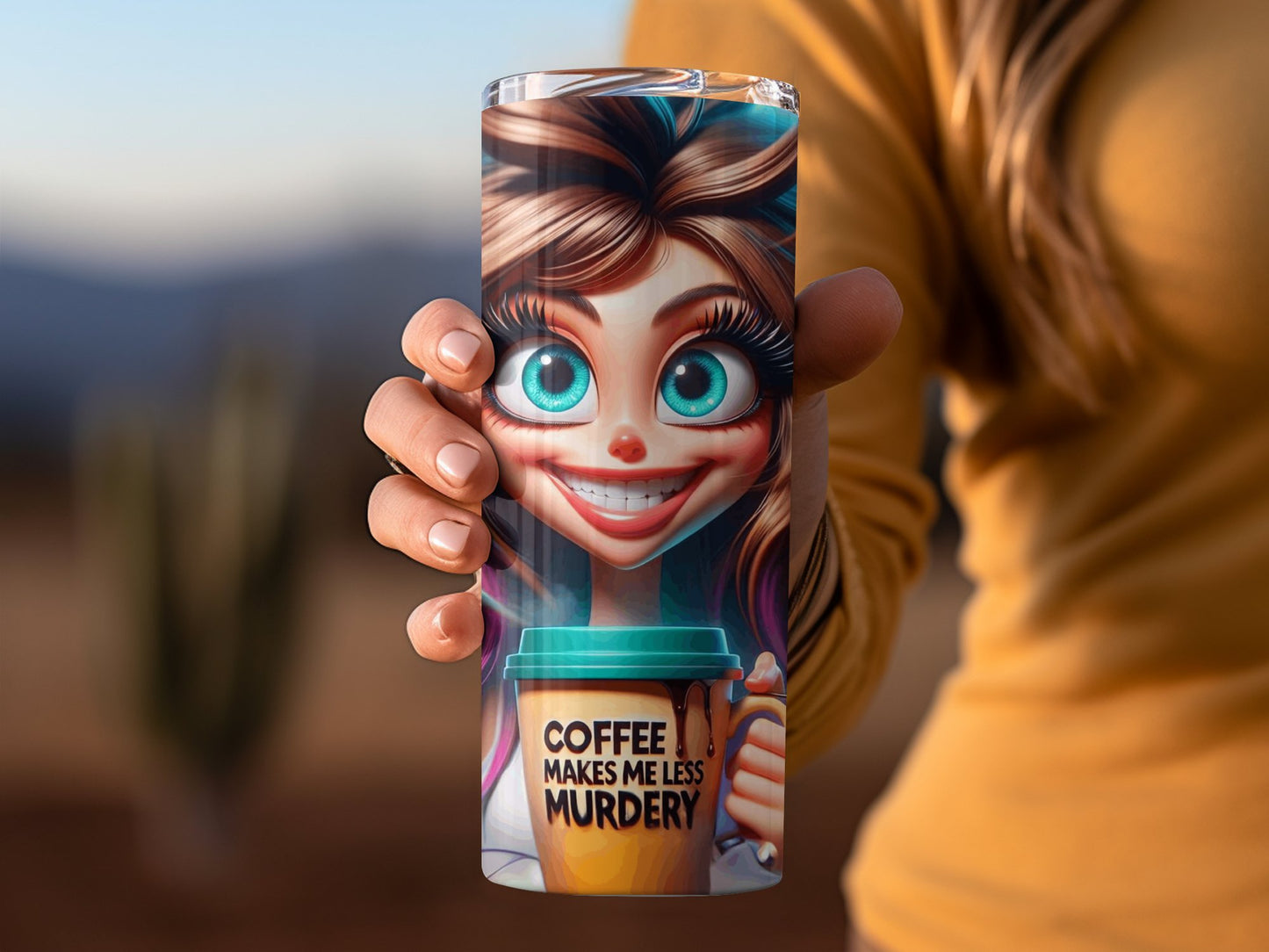 Coffee Makes Me Less Murdery Funny Statement product