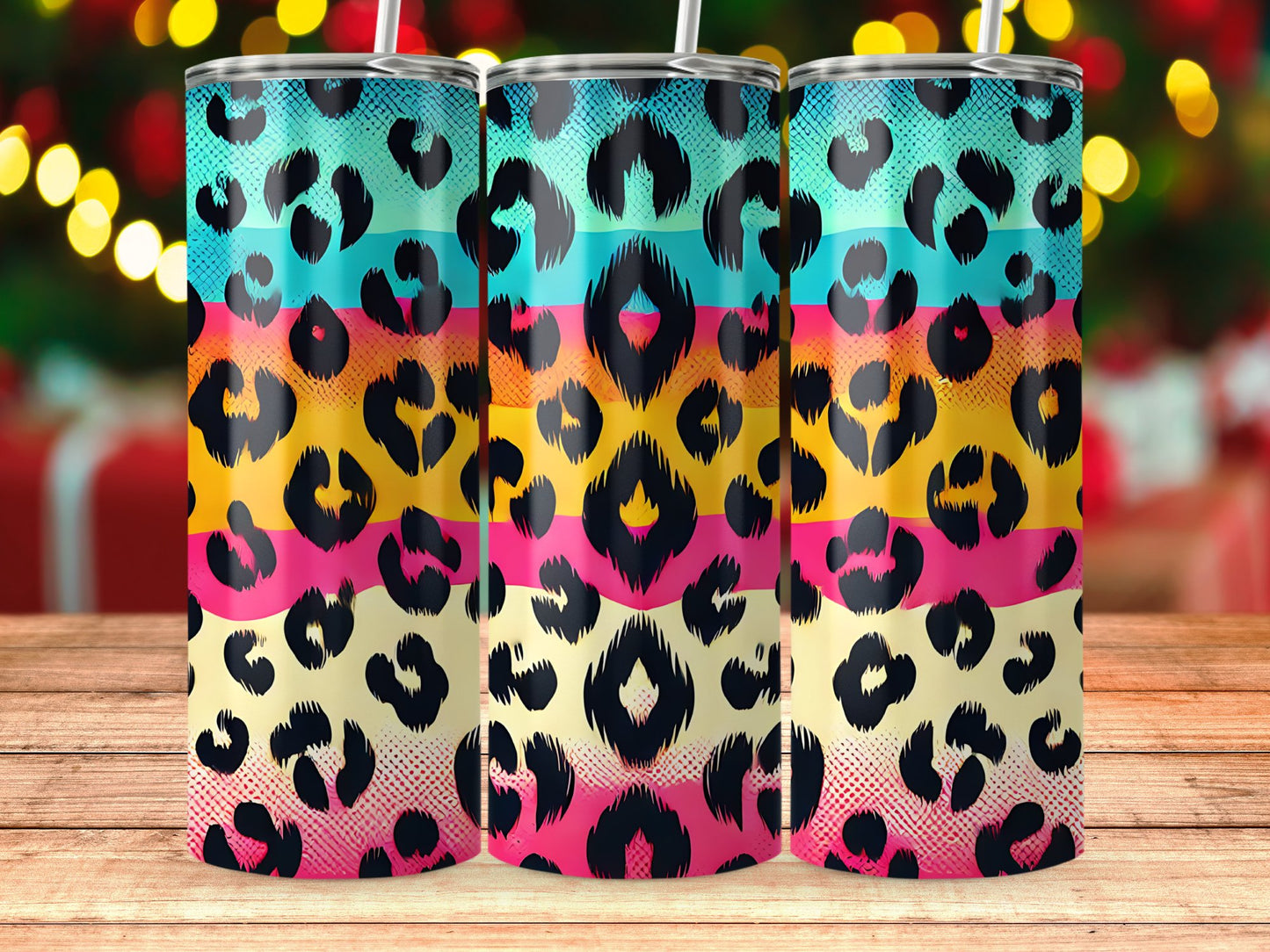 Colorful Leopard Print Pattern Insulated Tumbler product type