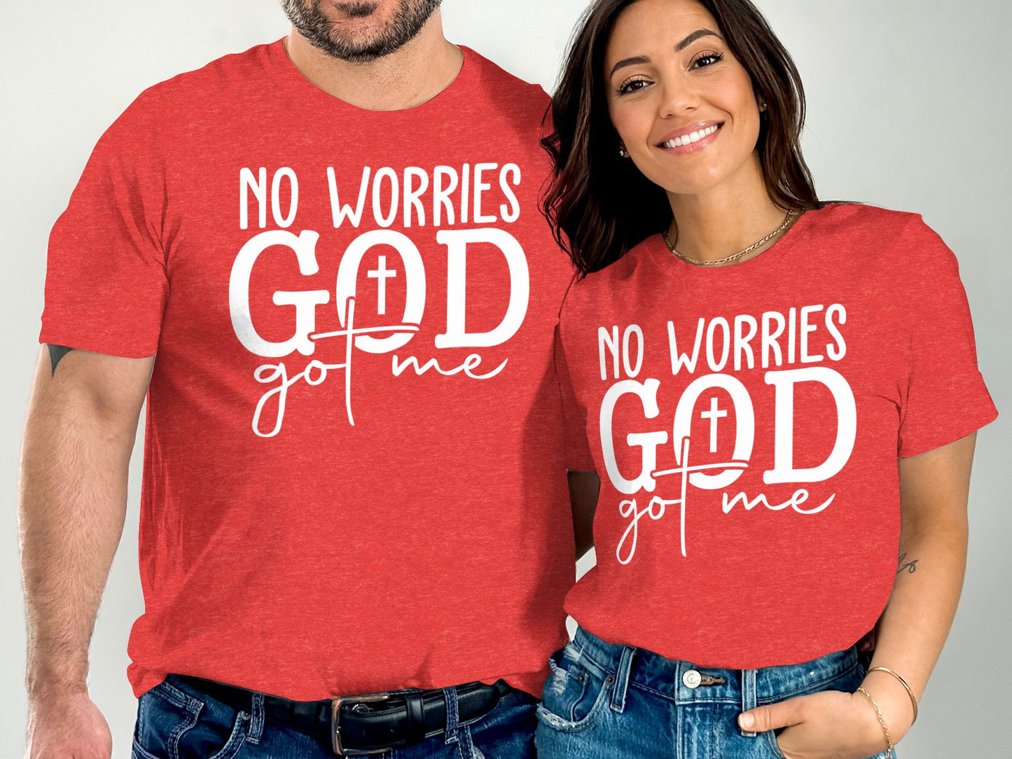 No Worries God Got Me Red Graphic T-Shirt product