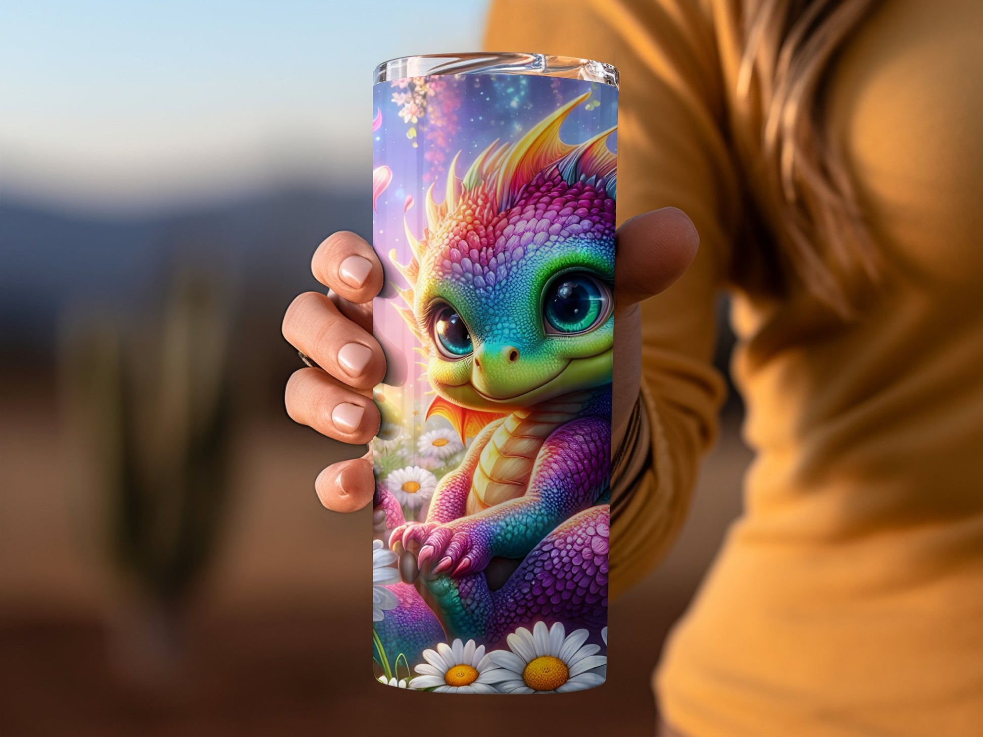 Adorable Colorful Baby Dragon Design Tumbler product
