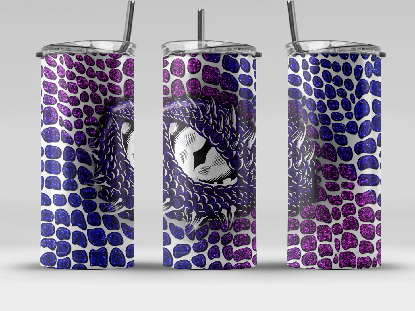 Purple and Blue Dragon Scale Patterned Tumbler product