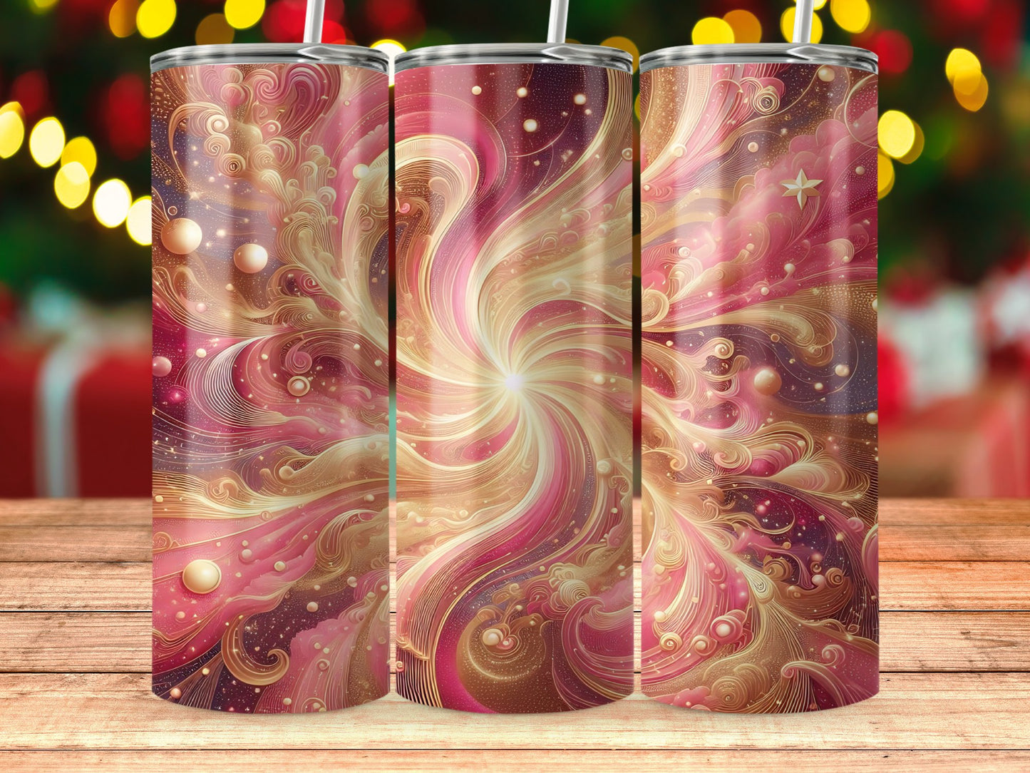 Swirling Galaxy Patterns Holiday Tumbler product