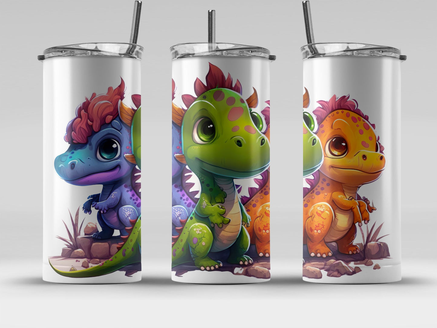 Adorable Colorful Dinosaur Kids Tumbler product type