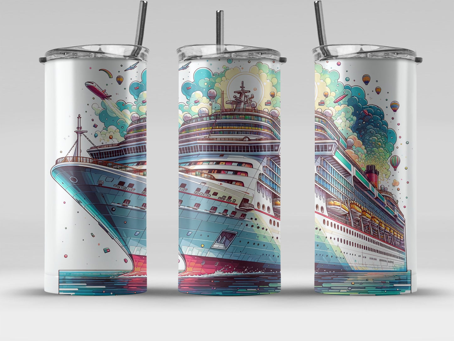 Vibrant Cruise Ship Design Tumbler Drinkware Product Type