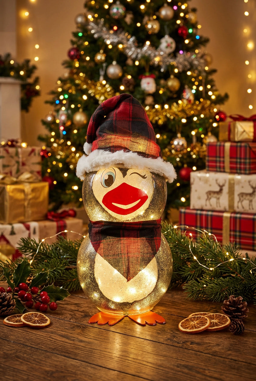 Festive Penguin With Light-Up Features Holiday Decor