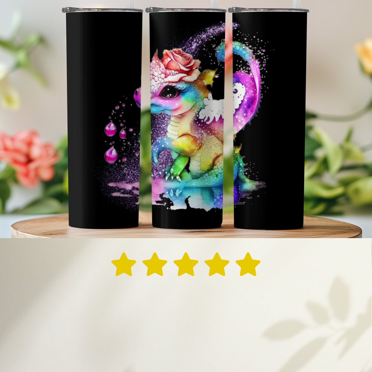 Cute Colorful Dragon Art Stainless Steel Tumbler product
