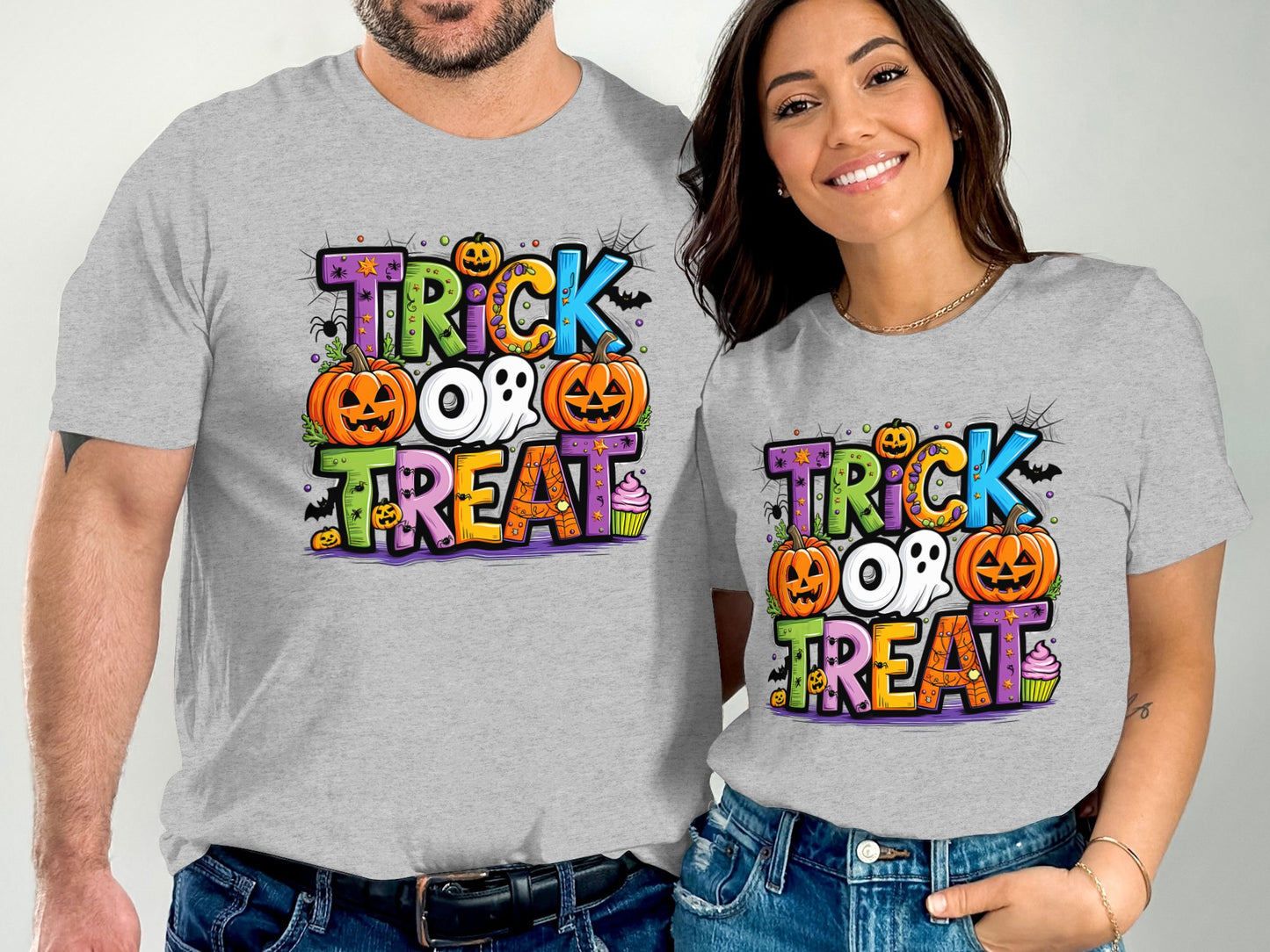 Trick or Treat Colorful Halloween Graphic Shirt product type